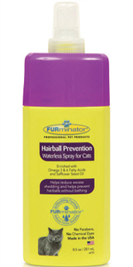 Furminator Hairball Prevention Waterless Spray For Cats 8 oz By KVP 