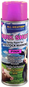Livestock Markers Quik Shot Spray Paint (All-Weather) Inverted Tip - Fluorescent