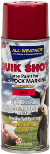 Livestock Markers Quik Shot Spray Paint (All-Weather) Inverted Tip - Red B12 By 