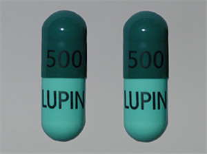 Cephalexin Caps 500mg - Oblong B100 By Lupin Pharmaceuticals