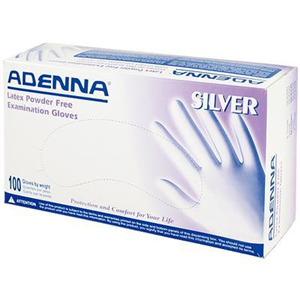 Exam Gloves Adenna Silver Powder Free Latex - Small B100 By Medline Industries
