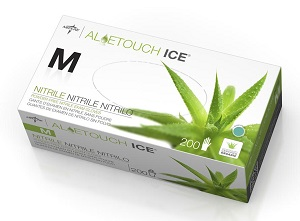 Exam Gloves Aloetouch Ice Powder-Free Latex-Free Nitrile - Medium B200 By Medlin