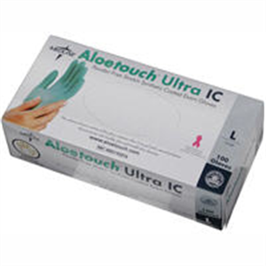 Exam Gloves Aloetouch Ultra Ic (Green) Stretch Vinyl / Powder Free - Medium B100