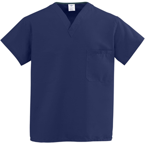 Scrub Top Comfortease Unisex Reversible (65/35) - Midnight Blue Small V-Neck Eac