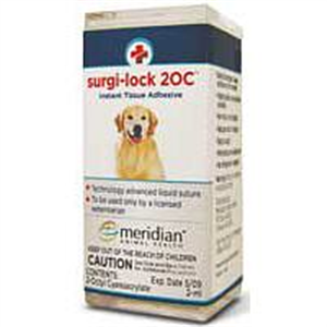 Meridian Surgi-Lock Tissue Adhesive Pet Livestock Veterinary Wound Care 2cc 