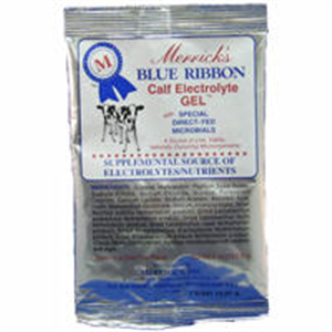 Blue Ribbon Calf Electrolyte Gel Powder 12 X 4 oz . Packets B12 By Merrick'S