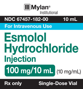 Esmolol Inj 10Mg/ml 10ml By Mylan Pharmaceuticals