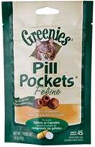 Greenies Pill Pockets Feline 6 X 1.6 oz (45 Treats Per Bag) - Chicken B6 By Nutr