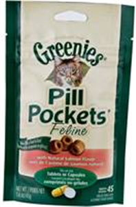 Greenies Pill Pockets Feline 6 X 1.6 oz (45 Treats Per Bag) - Salmon B6 By Nutro