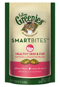 Greenies Smartbites Feline 12 X 2.1 oz - Skin & Fur Salmon Cs12 By Nutro Company