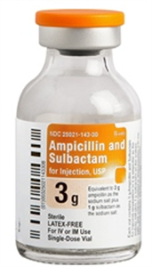 Ampicillin And Sulbactam 3gm 20cc By Sagent Pharmaceuticals
