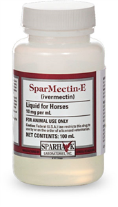 RX ITEM- Sparmectin-E Liquid Ivermectin For Horses 10Mg/ml 100cc By Sparhawk