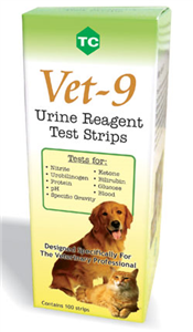 Vet-9 Urine Reagent Strips (No Leukocytes) B100 By Teco Diagnostics