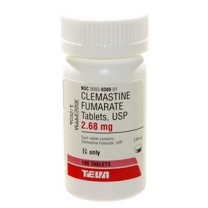 Clemastine Tabs 2.68mg B100 By Teva Pharmaceuticals