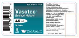 Enalapril Maleate Tabs 2.5mg Scored B100 By Valeant Pharmaceuticals Internationa