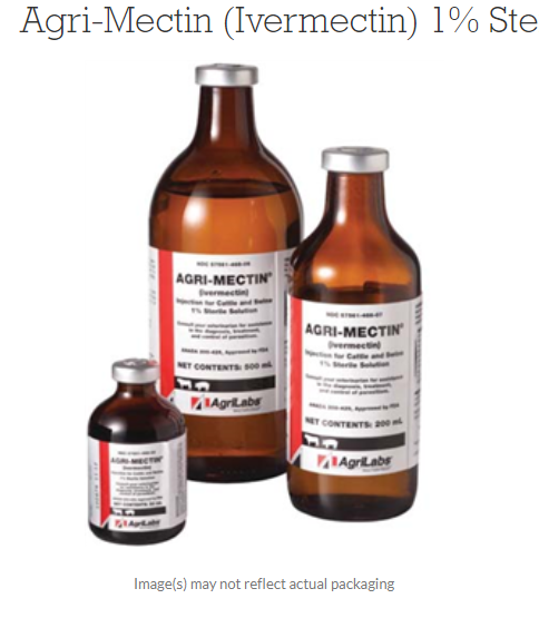 RX IAgri-Mectin (Ivermectin) 1% NOT IN CA-St Injection for Cattle a By Vets Plus