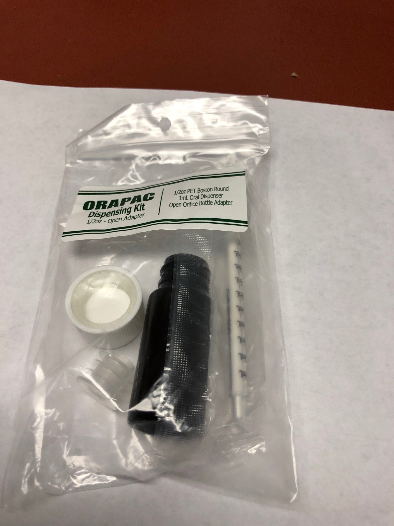 Oral Medium Kit - 0.5 oz Bottle With Adapter & Syringe -Green Plastic Orapac .50