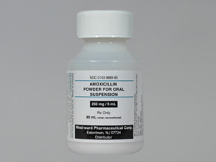Amoxicillin Oral Suspension USP 250Mg/5ml - Fruity Flavored 80cc By West-Ward Ph