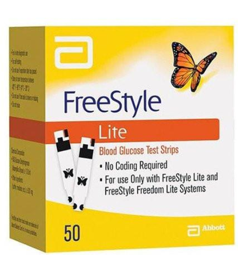 Freestyle Lite Test Strip 50 Count Yellow By Abbott