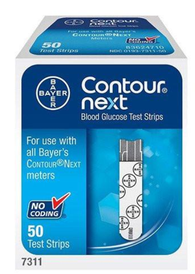 Case of 12-Bayer Contour Next Test Strips Blue 50 Count 
