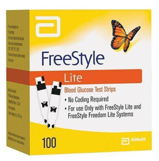 Case of 12-Freestyle Lite Test Strip 50 Count Yellow By Abbott 