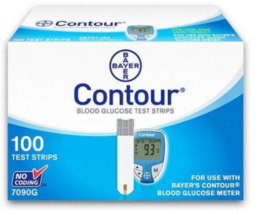 Case of 12-Bayer Contour Blue Test Strips 100Ct