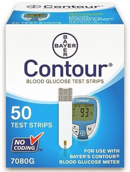Case of 12-Bayer Contour Blue Test Strips 50 Count 