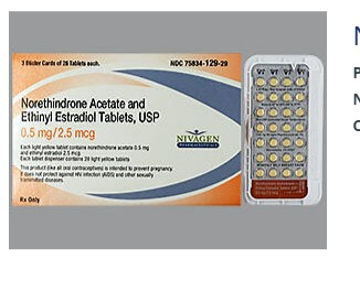 Rx Item-Norethin-Eth Estra 0.5Mg-2.5Mcg Tab 3X28 By Nivagen Pharma FYAVOLV