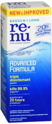 Renu Re-Nu Advanced Formula Mps Solution 12 oz By Bausch & Lom