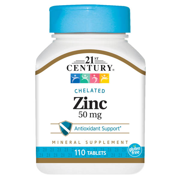 21st Century Zinc 50 mg (Chelated) 110 Tablets