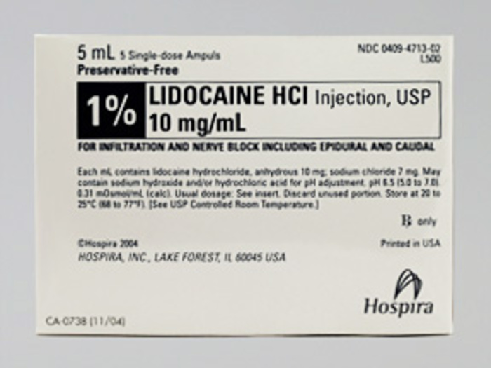 RX ITEM-Lidocaine 1% 10Mg/Ml (50Mg/5Ml) Amp 25X5Ml By Hospira Preservative Free