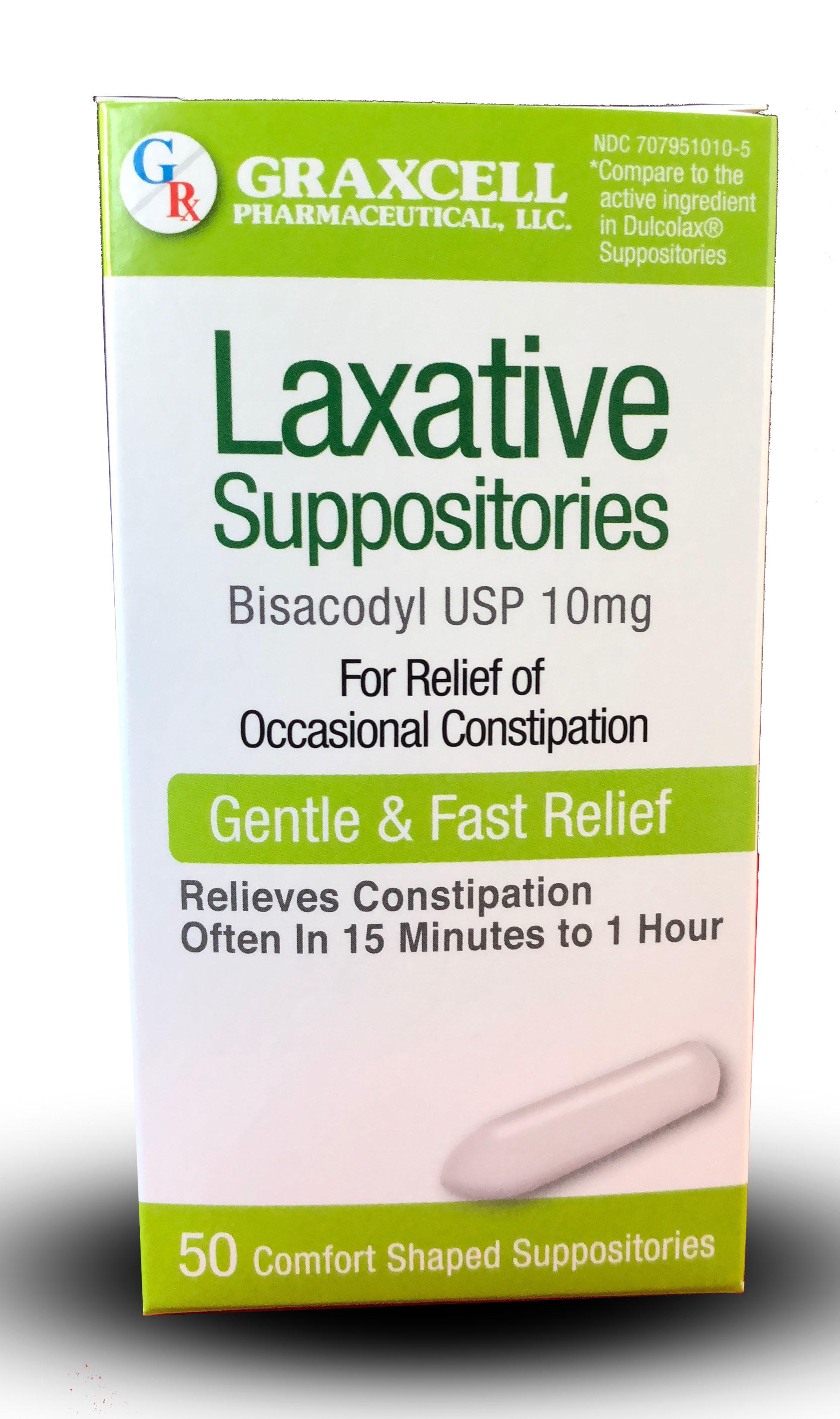 LAXATIVE SUPPOSITORIES BISACODYL USP 10 MG 50