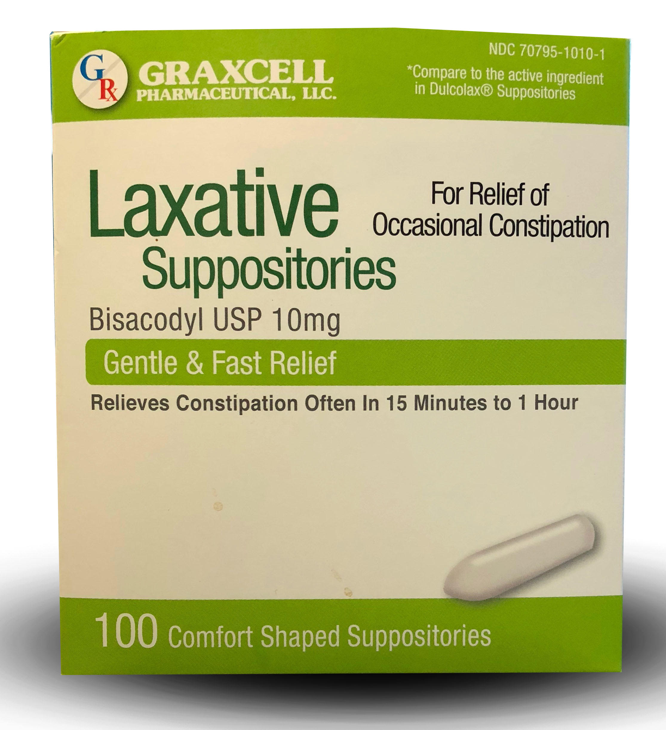 LAXATIVE SUPPOSITORIES BISACODYL USP 10 MG 100