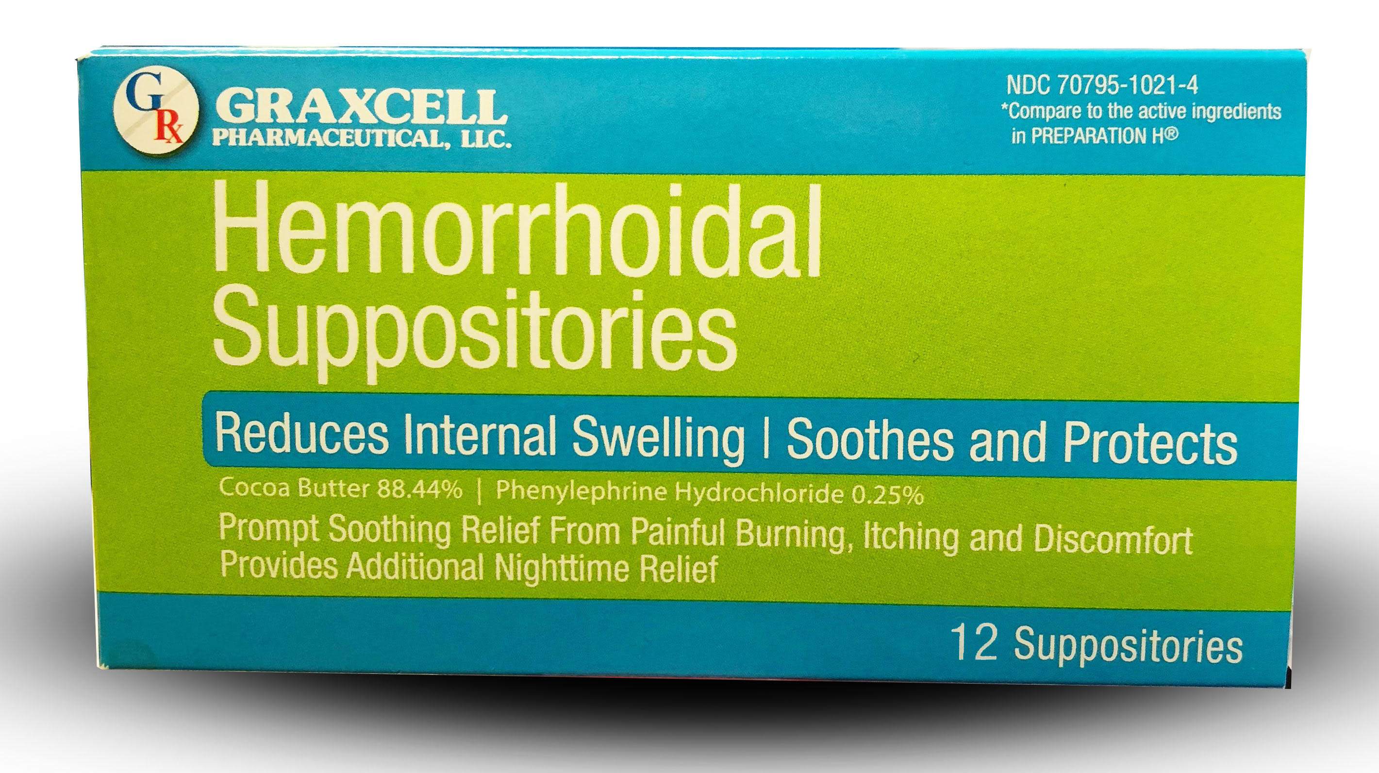 HEMORRHOIDAL SUPPOSITORIES 12 COUNT by Graxcell Pharma