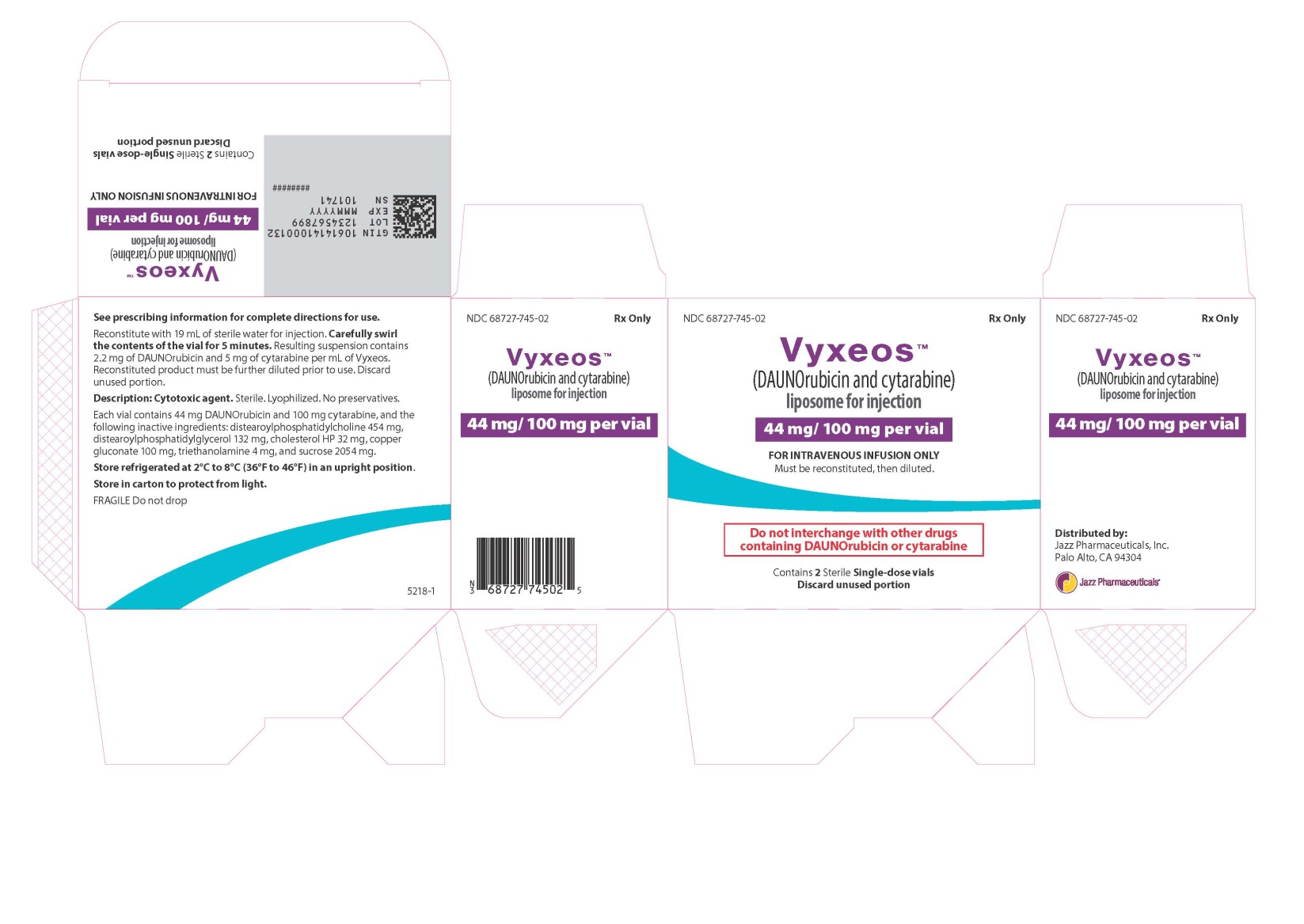 Rx Item-Vyxeos- (Daunorubicin And Cytarabine) Liposome Injection, Powder, By Jaz