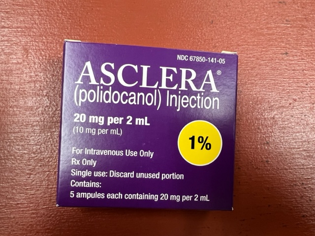 Rx Item-Asclera Polidocanol 1% Ampoules 10MG/ML 5X2ML BY Metha Pharma 