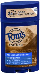 Toms Ll Deodorant Stick Mountain Spring 2.25 oz By Tom's Of Maine