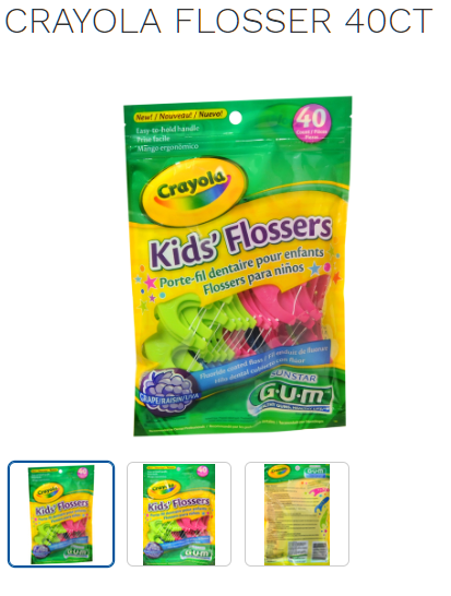 GUM CRAYOLA FLOSSER 40CT