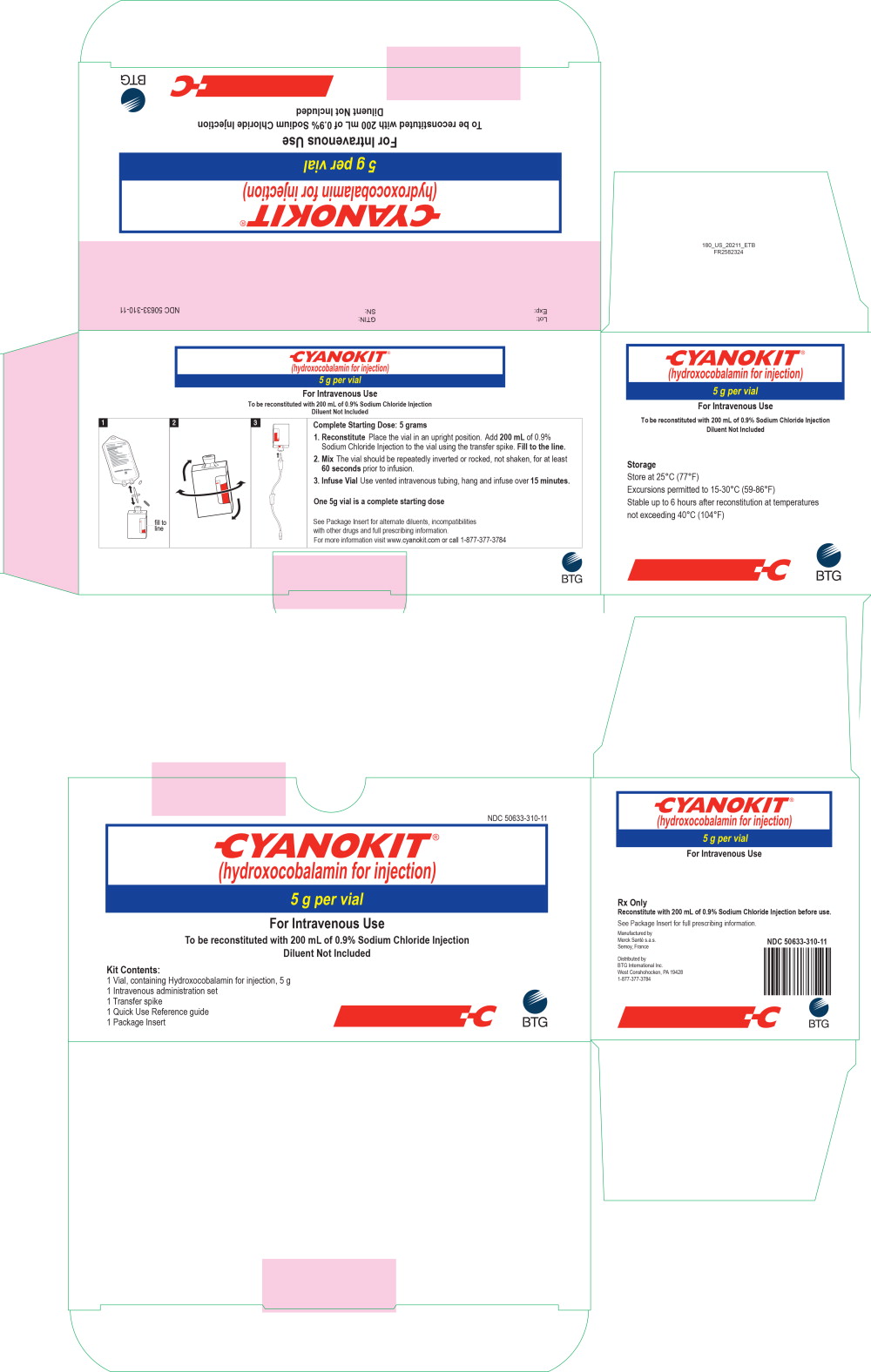 Rx Item-Cyanokit Kt 5Gm Hydroxocobalamin (Vita B12) By BTG iNTL