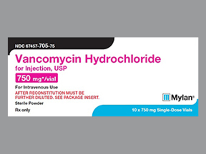 Rx Item-Vancomycin 750Mg Inj 10 Vial By Mylan Institutional