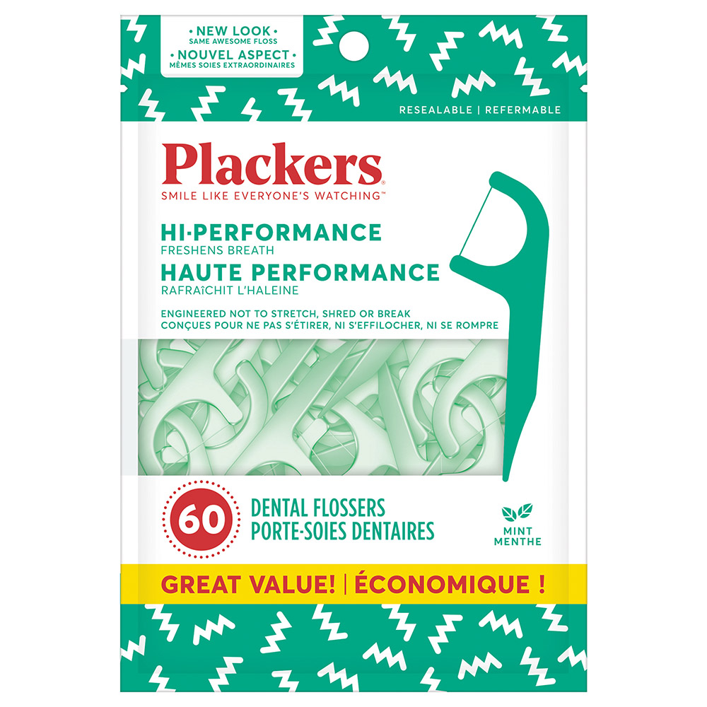 Case Of 24-Plackers Flossers Hi-Performance Mint 60 Count 