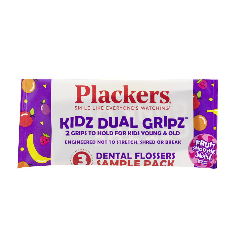 Plackers Flossers Kids Dual Grip 3 Count Case Of 864