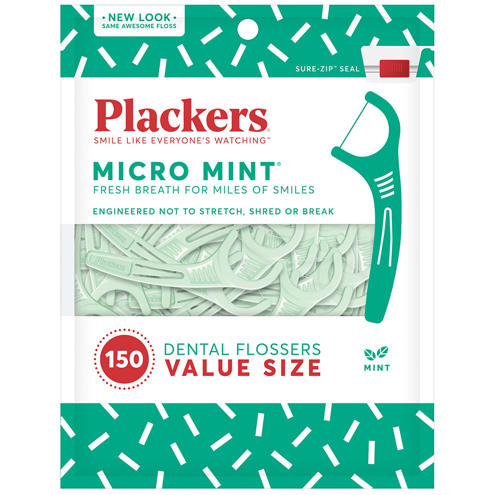 Plackers Flossers Micro Mint 150 Count Case Of 72