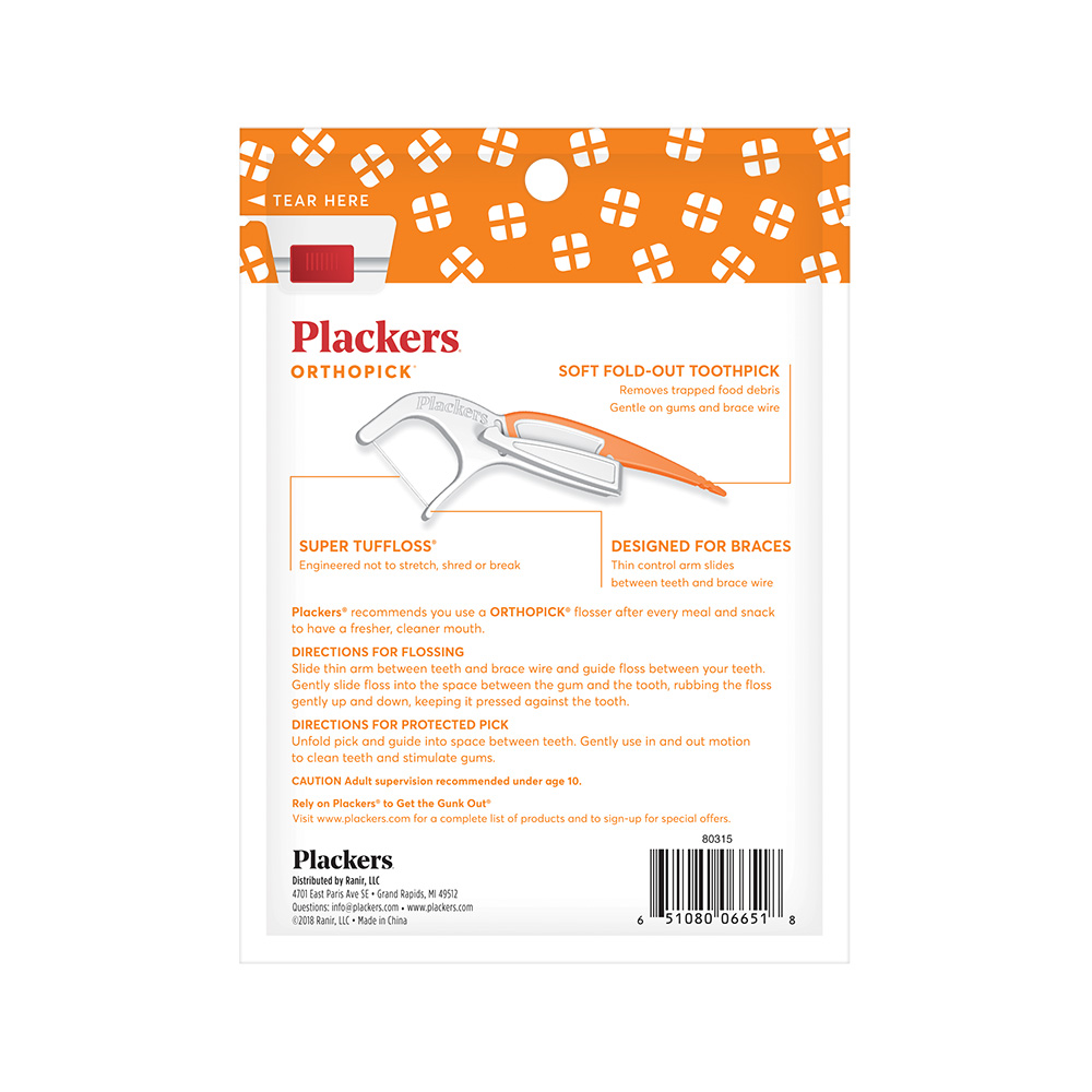 Plackers Flossers Orthopick 36 Count Case Of 72-06651/SA320JR-AM-10