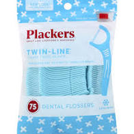 Plackers Kids Dual Gripz Floss Picks With Double Grip Handle & Twinline Dental Flossers Cool Mint