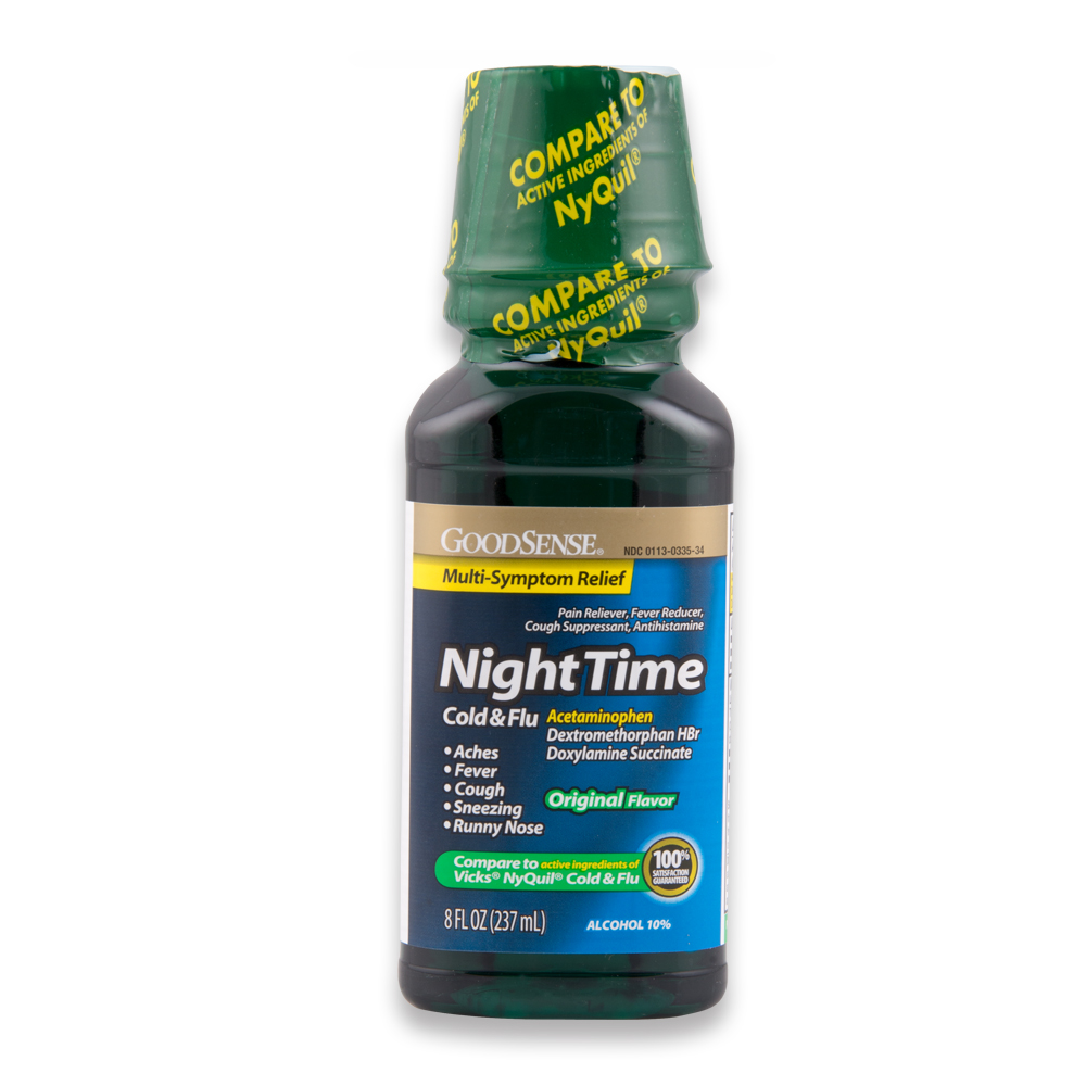 Good Sense Night Time Cold & Flu Multi Symptom Original 8 oz Each