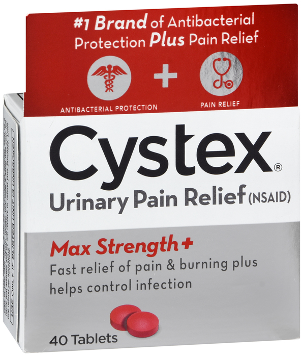 Case of 12-Cystex Urinary Pain Relief Tablets 40 Count 40 Count On