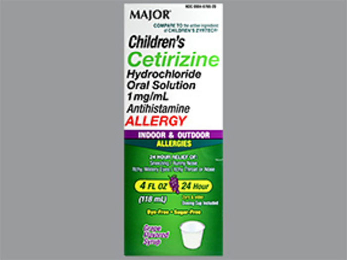 All Day Allergy Child Syrup Cetirizine By Major Pharma 4 oz Gen Zyrtec