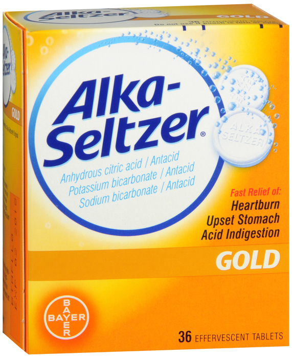 Case of 24-Alka Seltzer Tablet Gold 36 Count By Bayer