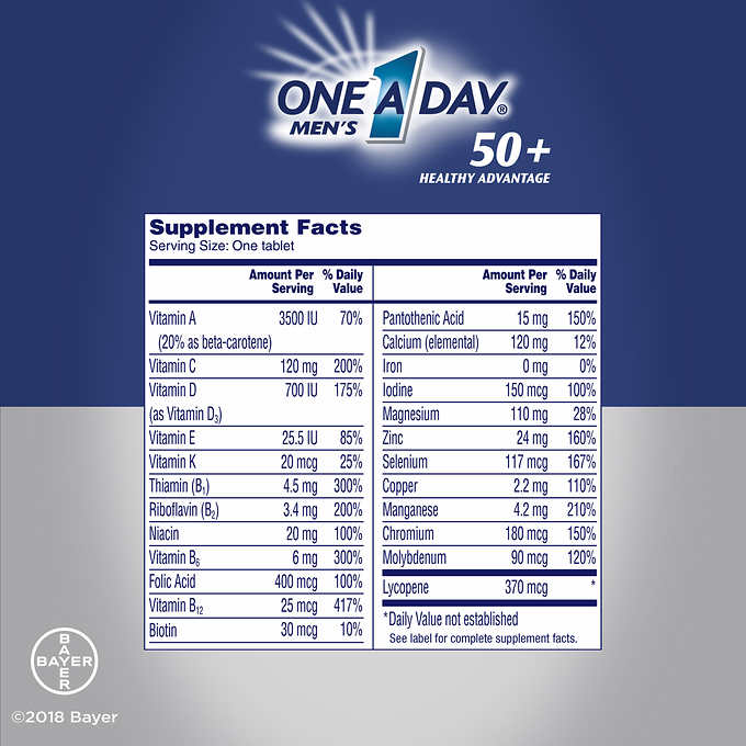One A Day Men S Multivitamin Multimineral 50 300 Tablets One A Day Men S Multivitamin Multimineral 50 300 Tablets